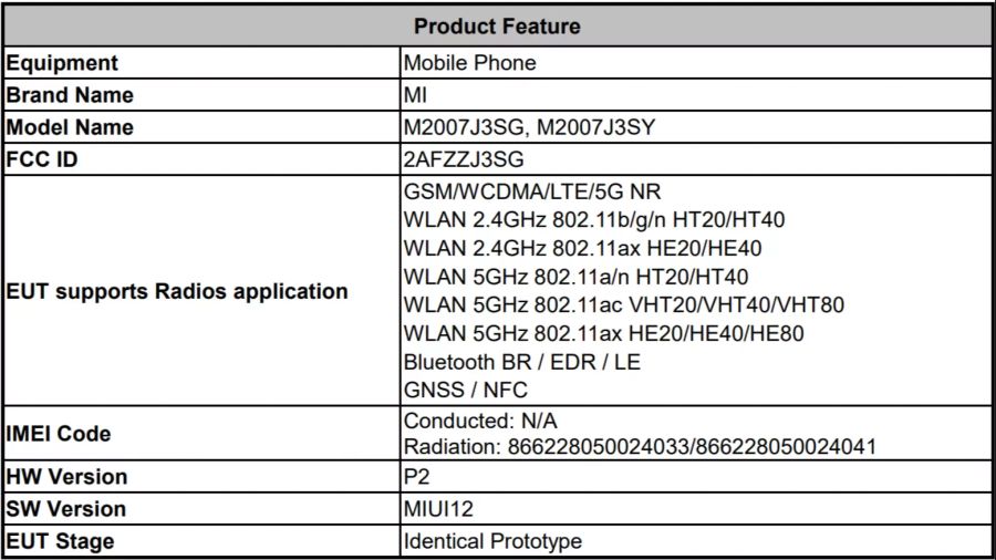 FCC-Dokument Xiaomi