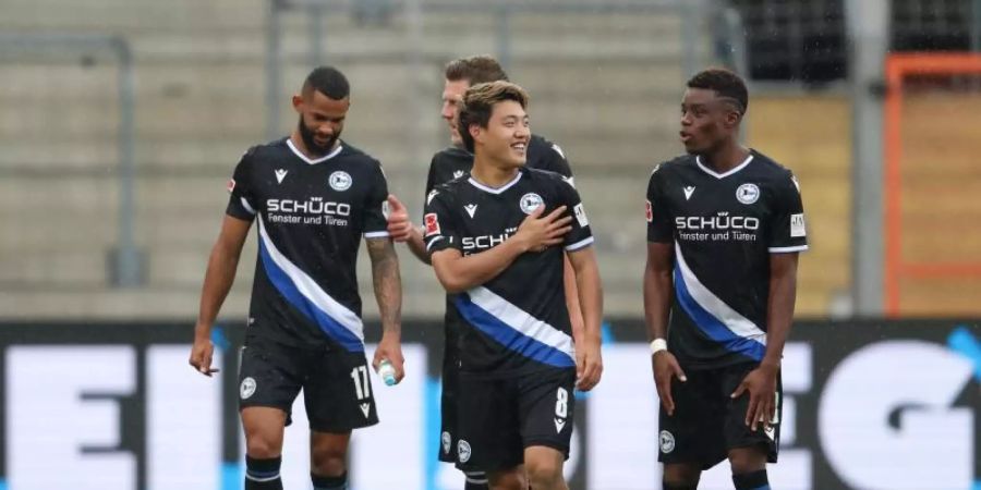 Arminia Bielefeld droht gegen den FC Bayern ein Spiel vor leeren Rängen. Foto: Friso Gentsch/dpa