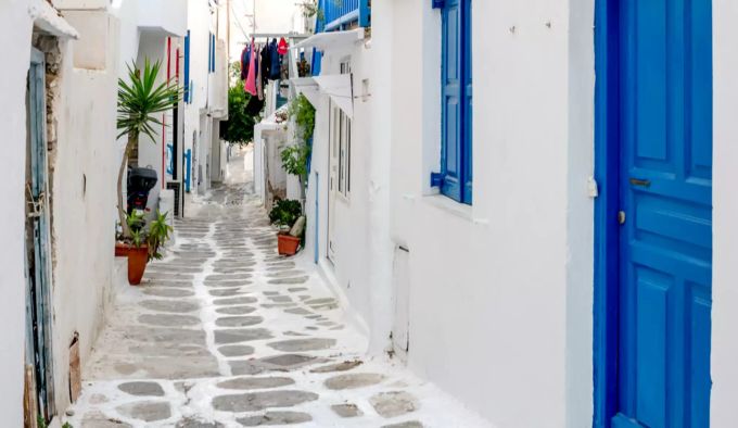 Mediterrane Einrichtung in Griechenland. Mediterrane Einrichtung