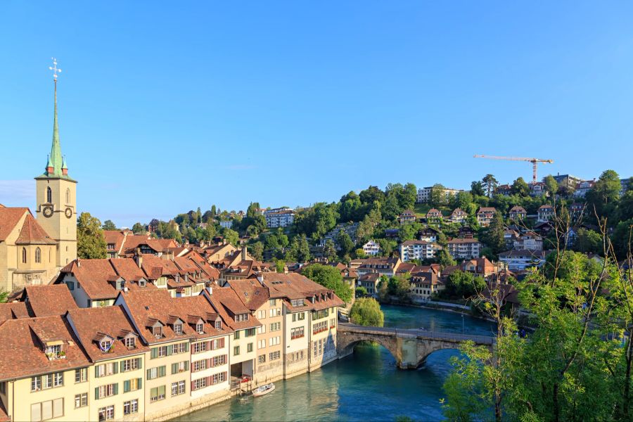 Bern grün Fluss Bäume