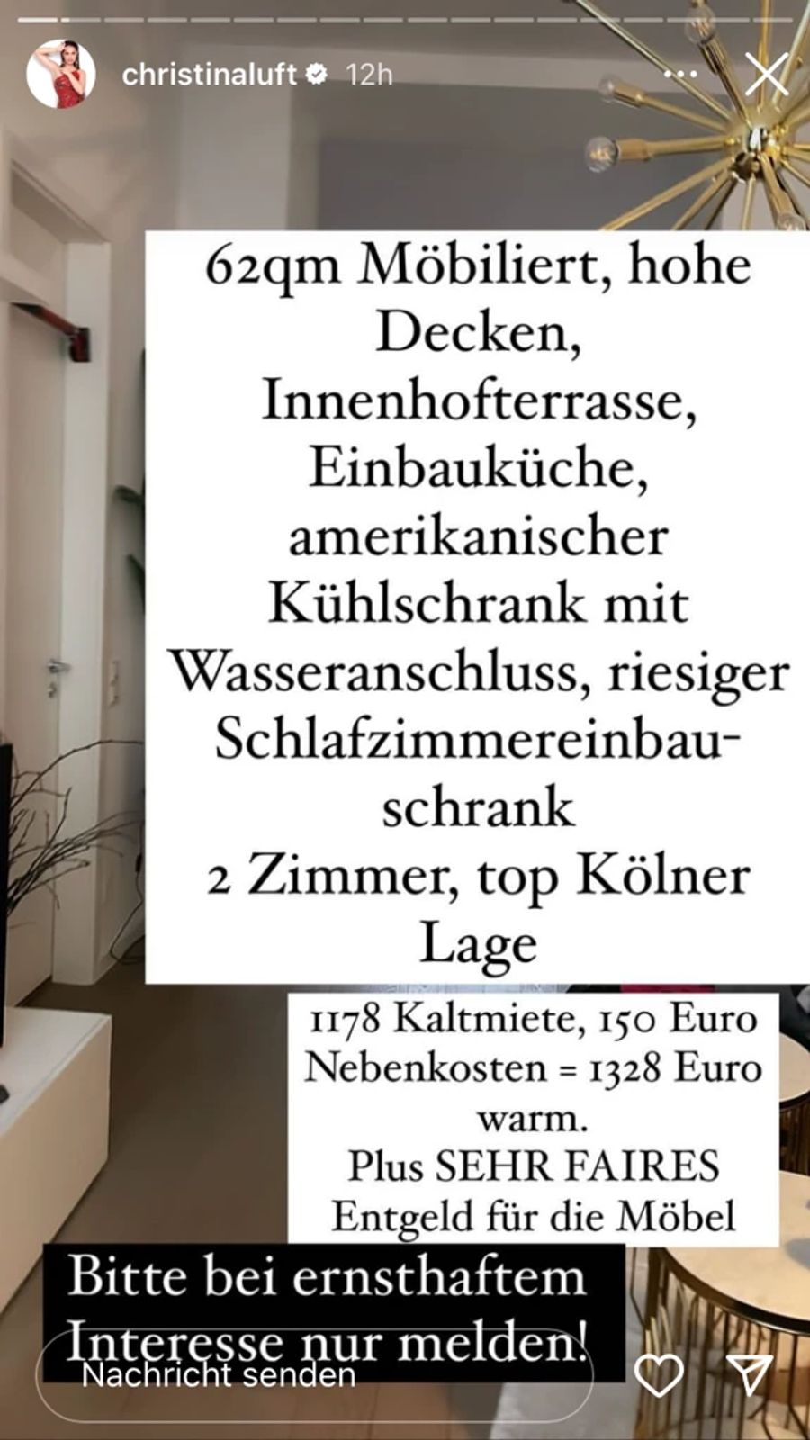 Die Verlobte von Luca Hänni gewährt ihren Followern einen kleinen Einblick in ihr Zuhause.