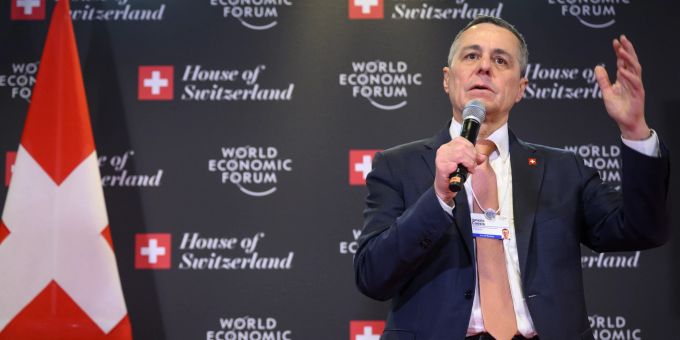 Aussenminister Ignazio Cassis spricht während einer Pressekonferenz im House of Switzerland am Rande der 53. Jahrestagung des Weltwirtschaftsforums (WEF) in Davos. Ignazio Cassis WEF