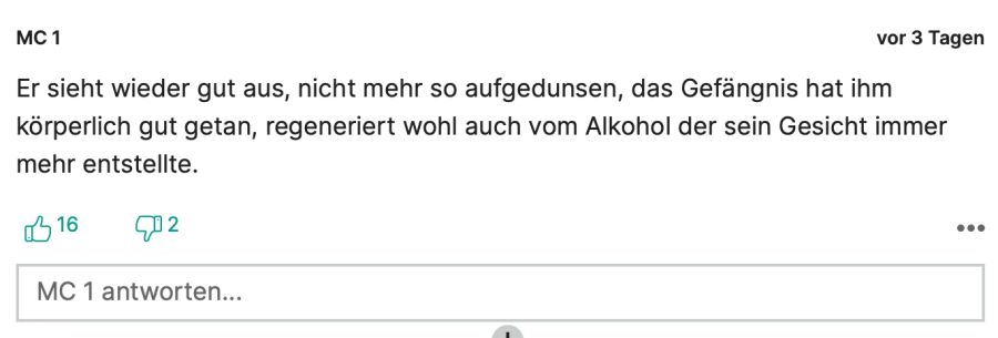 «MC 1» gefällt, wie sich das Aussehen von Boris Becker im Knast verändert hat.