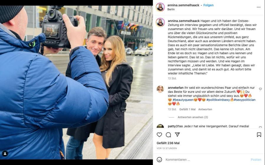 Der FDP-Politiker verliess die Juristin für den ehemaligen Porno-Star Annina Ucatis.