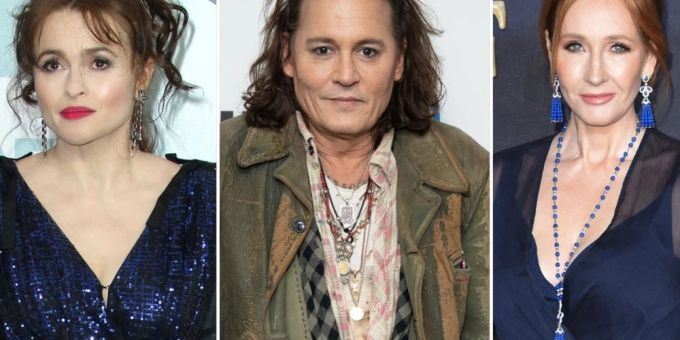 Helena Bonham (l.) spricht sich für Johnny Depp und J.K. Rowling aus. helena bonham carter