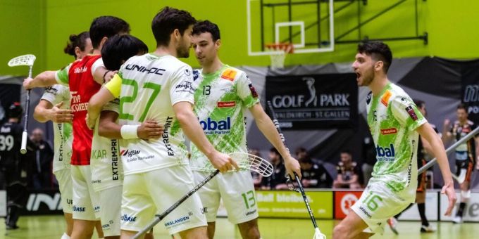 Spieler des UHC Waldkirch St. Gallen. Unihockeyspieler