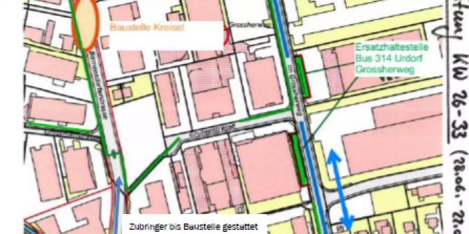 Baustelle Kreisel Birmensdorferstrasse Urdorf. Urdorf