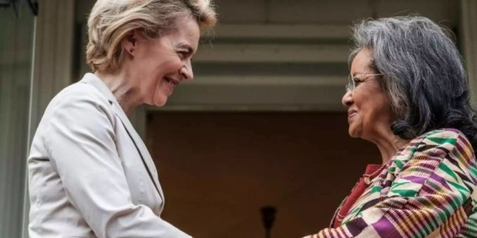 Von der Leyen und Sahle-Work in Äthiopien. äthiopien