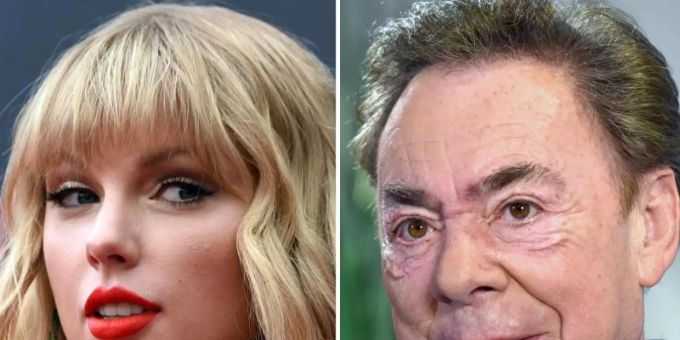 Dream Team: Taylor Swift und Andrew Lloyd Webber. Foto: Evan Agostini, Caroline Seidel/Invision/AP/dpa Dream Team: Taylor Swift und Andrew Lloyd Webber. Foto: Evan Agostini, Caroline Seidel/Invision/AP/dpa
