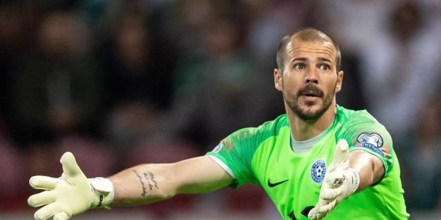 Sergei Lepmets ist der Keeper der estnischen Nationalmannschaft. Foto: Marius Becker/dpa