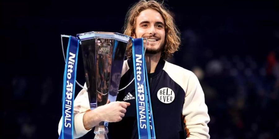 Stefanos Tsitsipas hat zum ersten Mal die ATP Finals gewonnen. Foto: John Walton/PA Wire/dpa