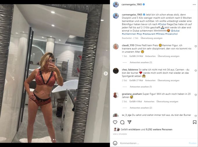 Carmen Geiss hat abgespeckt und sieht super aus. Die Geissens Fans finden es auch klasse. Geissens Carmen Geiss