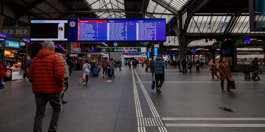 Der Hauptbahnhof in Zürich.