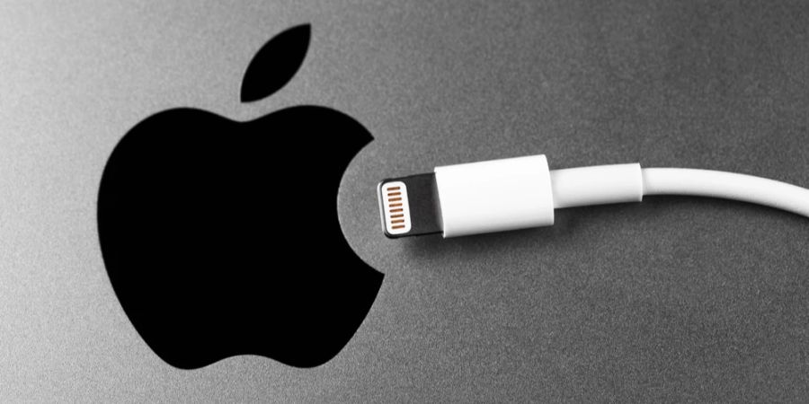 Apple Logo Ladekabel Lightning-Kabelanschluss.