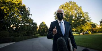 US President Joe Biden departs White House