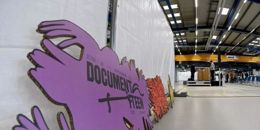 Das Logo der documenta fifteen. Foto: Swen Pförtner/dpa