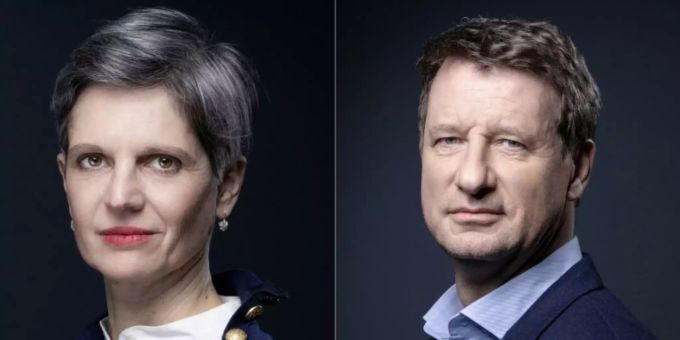 Sandrine Rousseau (l.) und Yannick Jadot Sandrine Rousseau (l.) und Yannick Jadot
