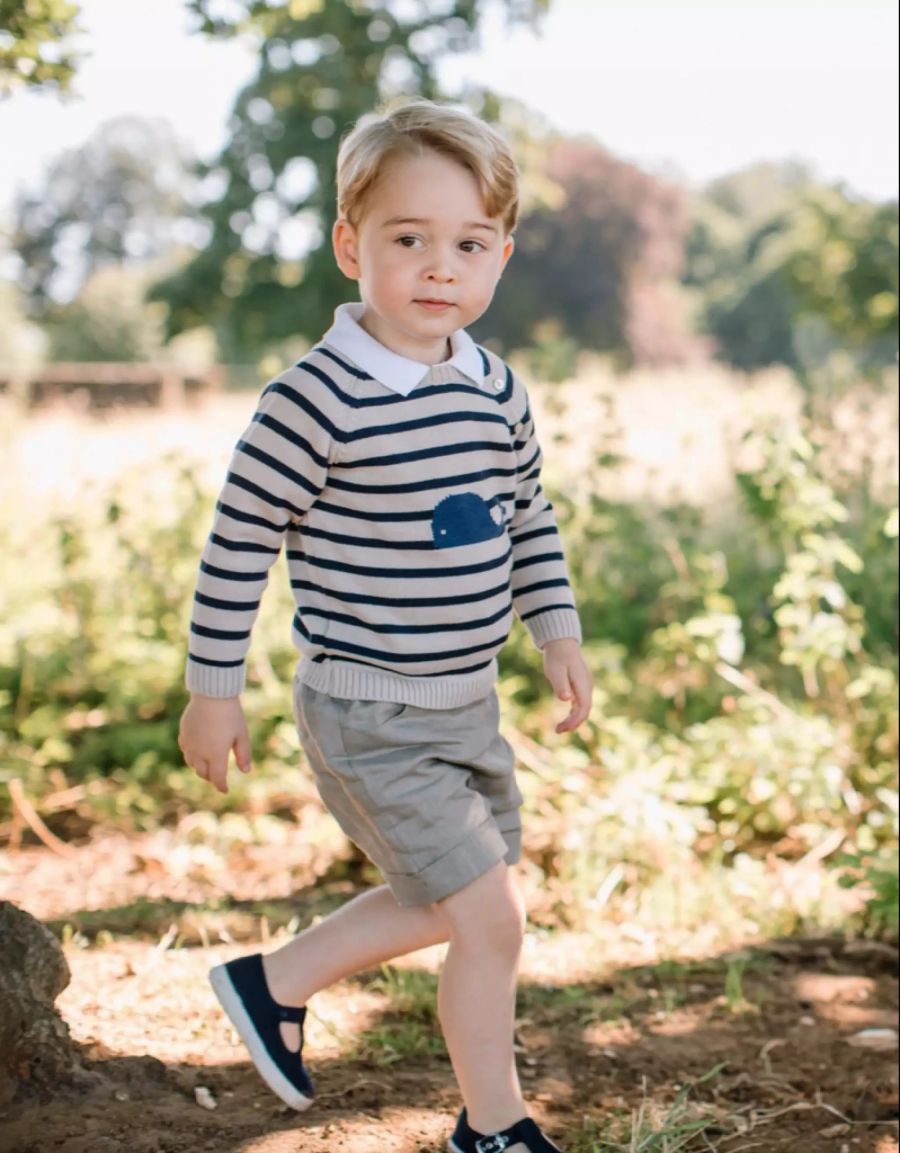 Der gwundrige Prinz George bei seinem dritten Geburtstag 2016.