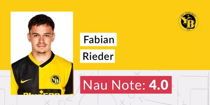 Die Nau-Note für Fabian Rieder von YB. YB Rieder