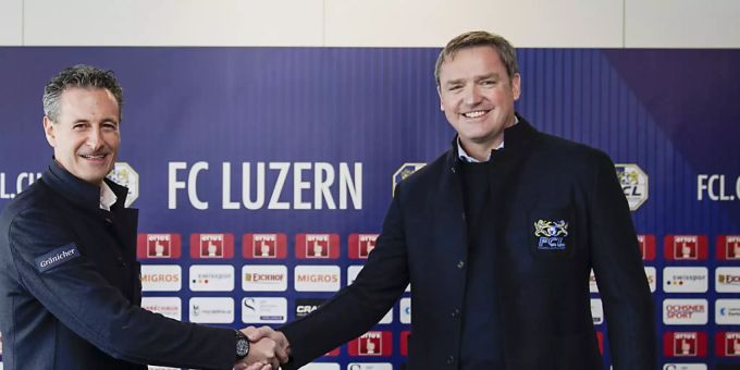 Stefan Wolf (rechts), Präsident beim FC Luzern, wird zur Kasse gebeten. FC Luzern