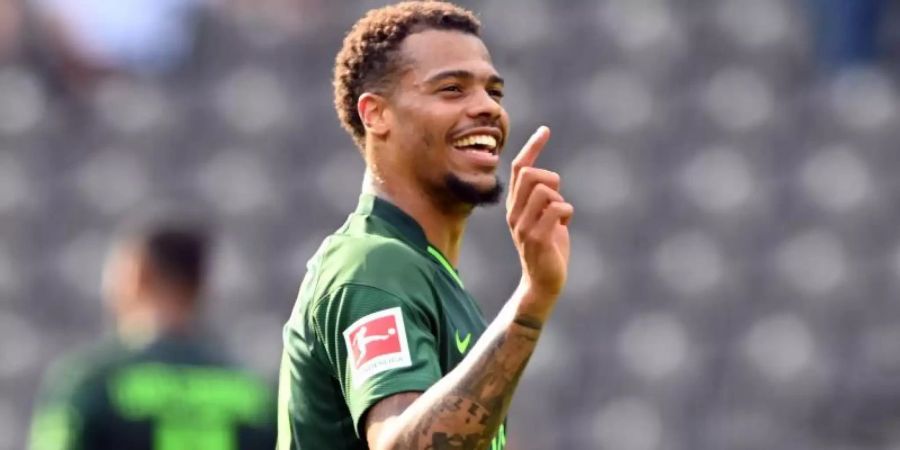 Joker Lukas Nmecha schoss Wolfsburg in Berlin zum Sieg. Foto: Soeren Stache/dpa-Zentralbild/dpa