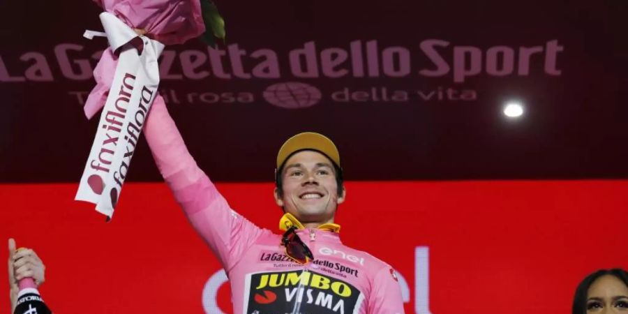 Hat sich bei der ersten Giro-Etappe das Rosa Trikot geholt: Der Slowene Primoz Roglic. Foto: Yuzuru Sunada/BELGA
