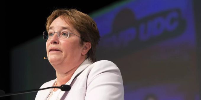 Magdalena Martullo-Blocher an der SVP-Delegiertenversammlung in Amriswil TG (Archivbild). EMS Chemie Chefin Magdalena Martullo-Blocher