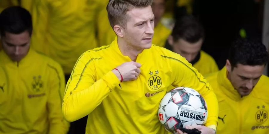 Der Kapitän übernimmt wieder das Ruder - Marco Reus kehrt nach seiner Verletzungspause zurück in die Startelf des BVB. Foto: Silas Stein