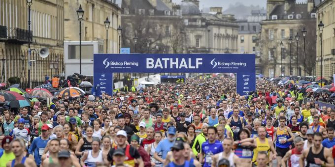 Halbmarathon in Bath, England. Halbmarathon Bath