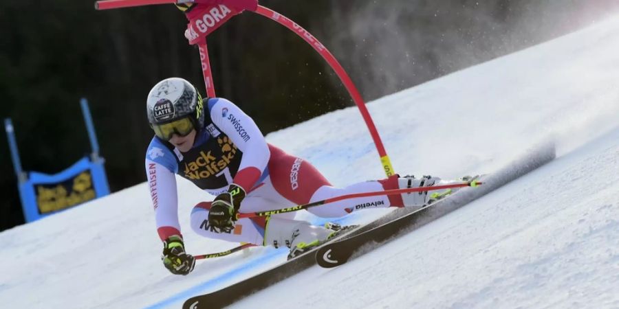 Wendy Holdener fährt zum zweiten Mal in einem Riesenslalom aufs Podest.