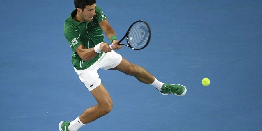 Novak Djokovic im Einsatz gegen Jan-Lennard Struff an den Australian Open 2020.