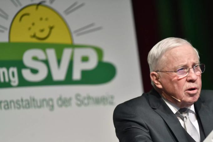 Alt Bundesrat Christoph Blocher an der Albisgüetli-Tagung der SVP 2020. SVP Christoph Blocher