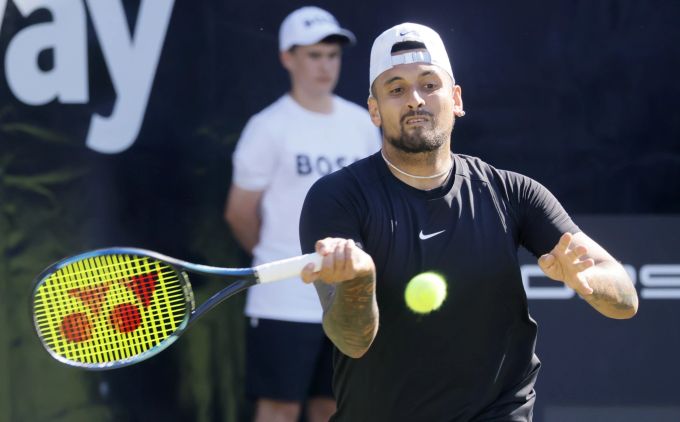 Nick Kyrgios bei seinem Comeback auf die ATP-Tour am 13. Juni in Stuttgart. Nick Kyrgios