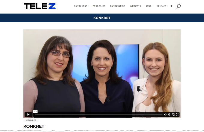 Ankündigung für die Sendung «Konkret» auf «Tele Z» vom 12.02.2018, moderiert von Claudia Steinmann, mit den Gästen Sylvie Matter (SP) und Camille Lothe (SVP). Tele Z Konkret Lothe