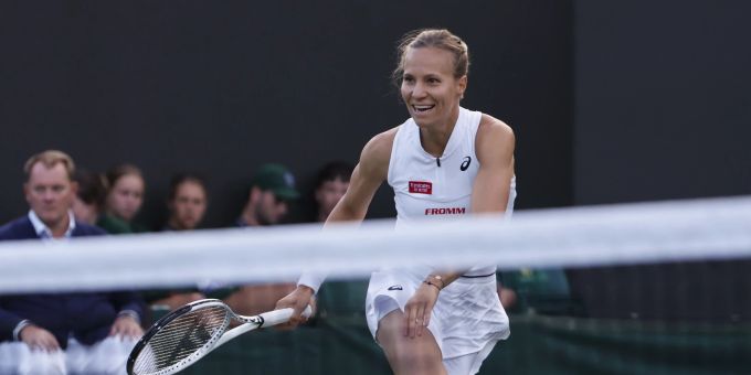 Viktorija Golubic im Einsatz. Viktorija Golubic