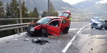 Unfallstelle in Richtung Ilanz