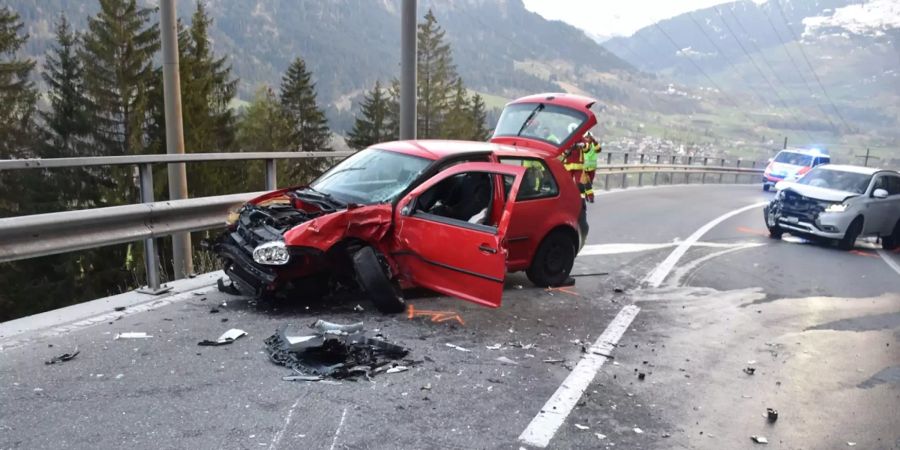Unfallstelle in Richtung Ilanz