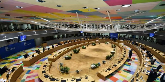 Sitzungssaal des Gipfels in Brüssel Sitzungssaal des Gipfels in Brüssel