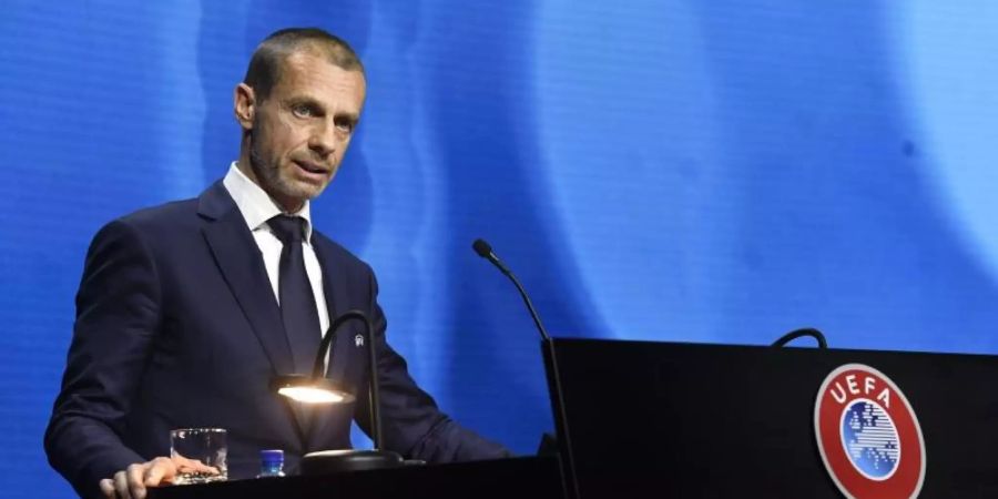 UEFA-Präsident Aleksander Ceferin würde die abtrünnigen Clubs und deren Spieler am liebsten sofort aus allen Wettbewerben verbannen. Foto: Richard Juilliart/UEFA/AP/dpa