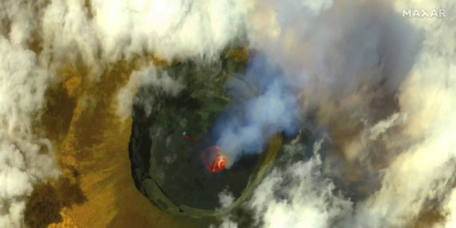 Satellitenaufnahme des Vulkans Nyiragongo