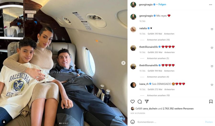 Ronaldo reist mit seiner Georgina und Sohn Cristiano Jr. mit dem Privat-Jet nach Zürich.