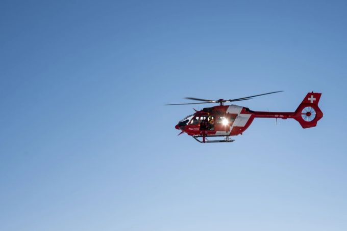 Ein Rettungshubschrauber der Rega. rega