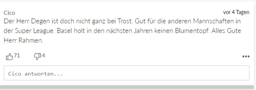 Cico sieht schwarz für die Zukunft des FCB und wünscht dem geschassten Trainer alles Gute.
