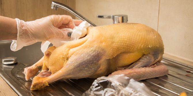 Poulet Einweghandschuhe Küche Waschbecken