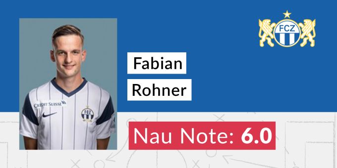 Die Note für Fabian Rohner vom FC Zürich. Rohner FCZ
