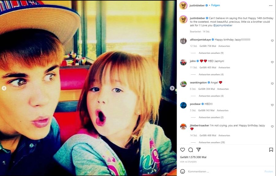 Justin Bieber gratuliert seiner Halbschwester auf Instagram (2/3)