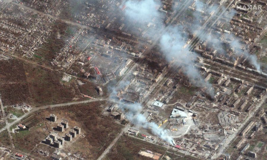 Satellitenbilder zeigen die Zerstörung von Mariupol.