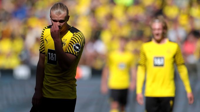 Erling Haaland (Borussia Dortmund) im Spiel gegen den VfL Wolfsburg in der Bundesliga. Bundesliga Dortmund Wolfsburg Haaland