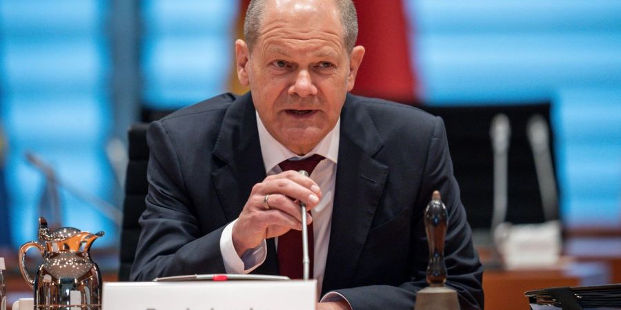 Bundeskanzler Olaf Scholz (SPD) bei einer Sitzung in Berlin.