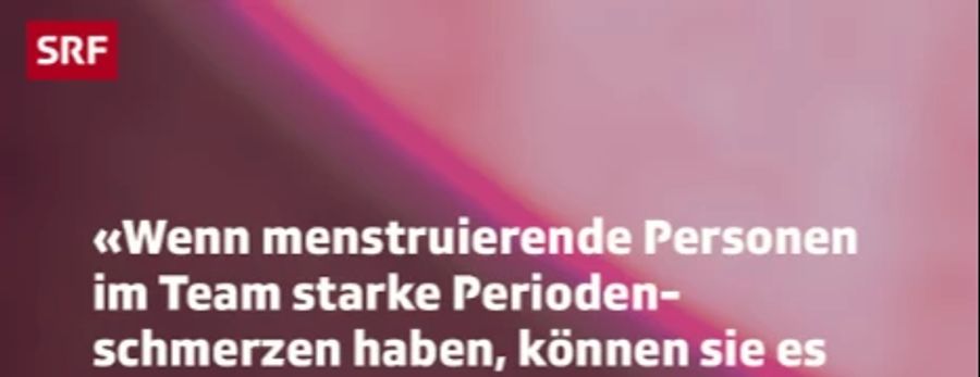 Auf Instagram schreibt das SRF von «menstruierenden Personen».